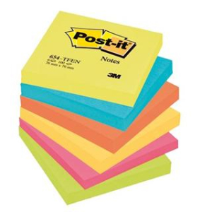 POST IT 654-TFEN 76X76MM COL.NEON (A BLOCCHETTO)388276